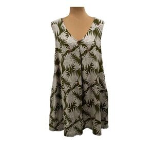 Rachel Zoe Sleeveless 100% Linen Tropical Leaf Print Dress NWT Size XS